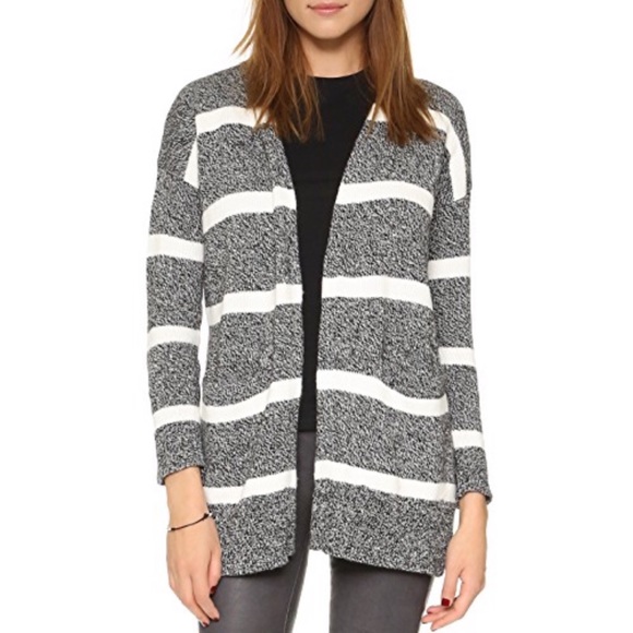 Madewell Sweaters - Madewell Charlie Striped Cardigan Sweater Gray